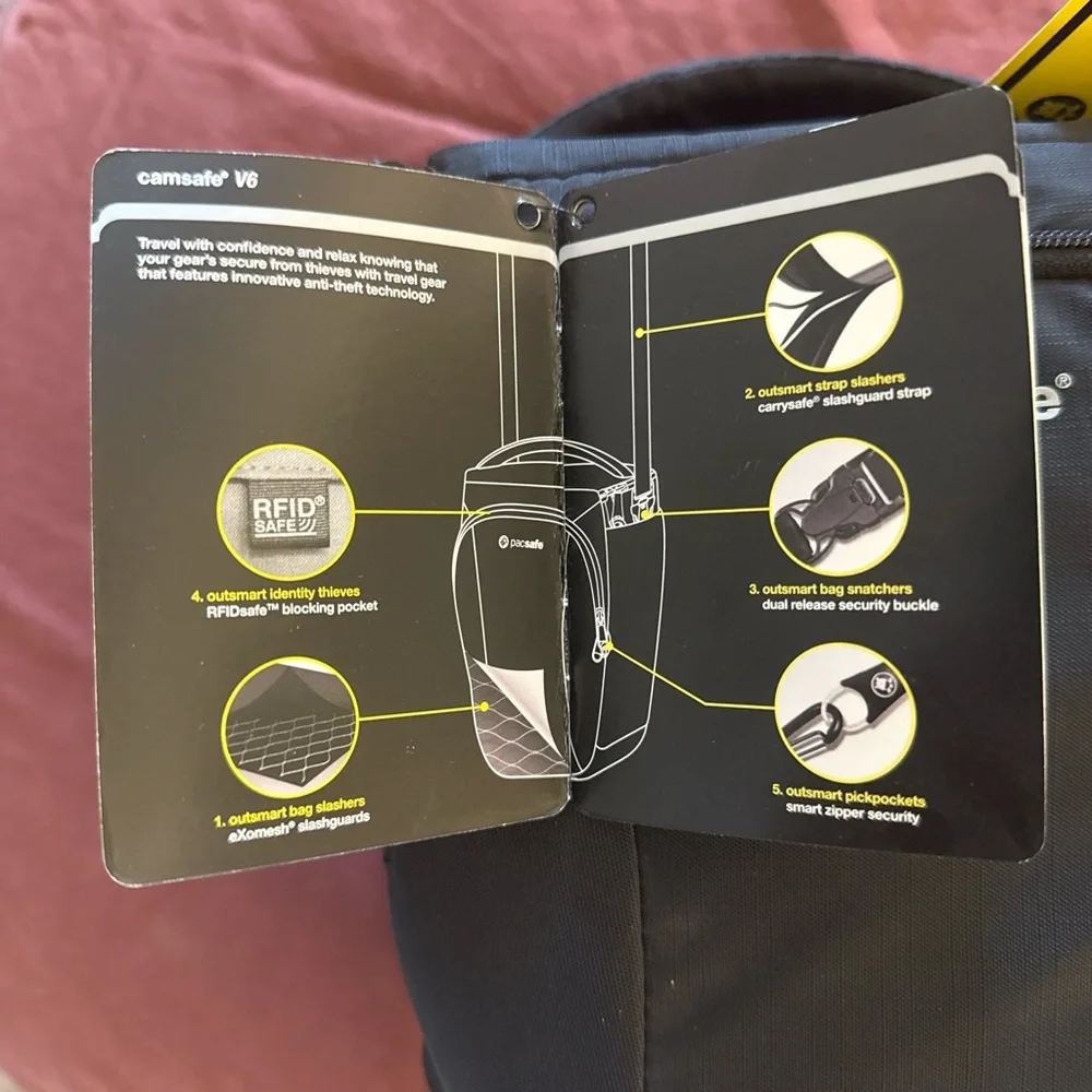 Pacsafe Black Camera Toploader Bag